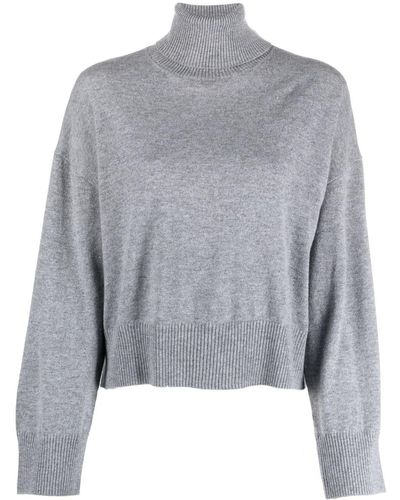 P.A.R.O.S.H. Roll-neck Cashmere Sweatshirt - Grey