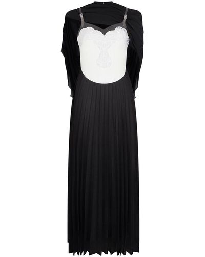 Christopher Kane Mrs Robinson Pleated Cape Dress - Black