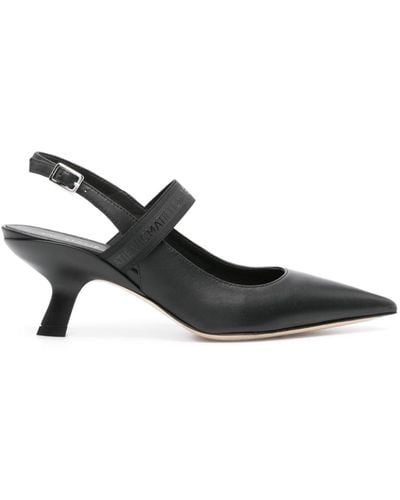 Vic Matié Sculpted-heel Slingback Court Shoes - Black