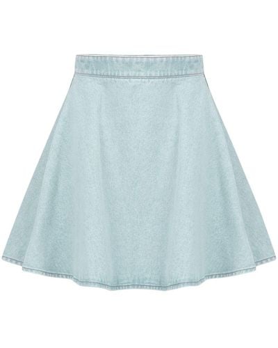 Nina Ricci Logo-print Cotton Denim Skirt - Blue