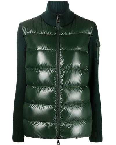 Moncler Panelled Puffer Jacket - Green