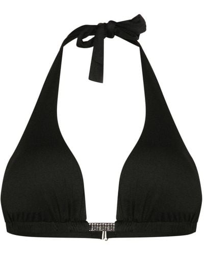Fisico Crystal-embellished Bikini Top - Black