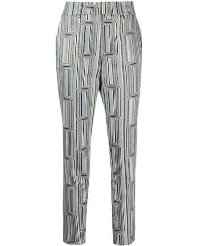 Paule Ka Lurex-detail Jacquard Pants - Gray