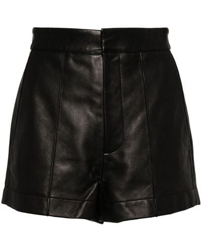 Maticevski High-waisted Leather Shorts - Black