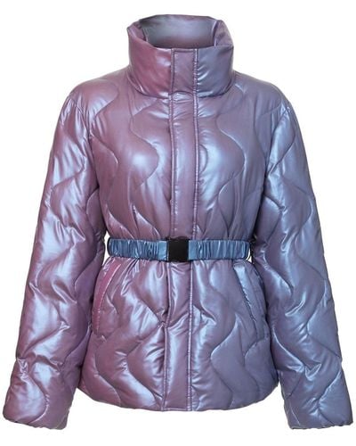 Unreal Fur Neon Wave-quilted Jacket - Purple