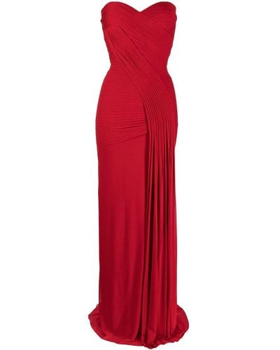 Hervé L. Leroux Strapless Fishtail Gown - Red