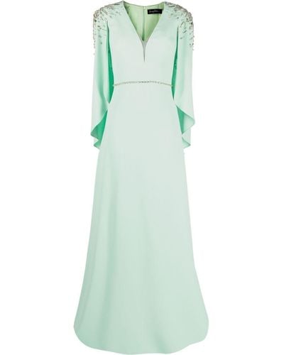 Jenny Packham Snapdragon Beaded Evening Dress - Green