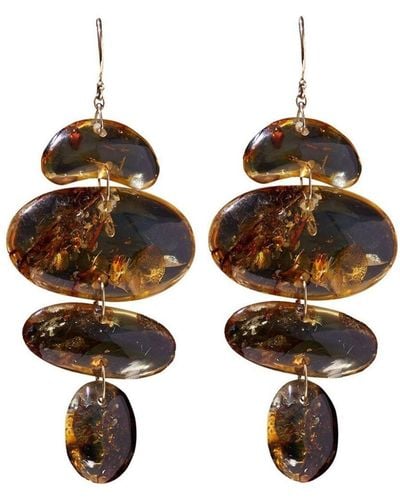Ten Thousand Things 18kt Yellow Gold Totem Amber Earrings - Metallic