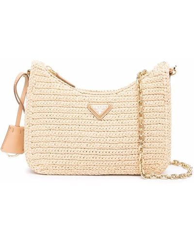 Prada Re-edition 2005 Raffia Tas - Naturel