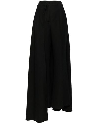Isabel Sanchis Ruffled Cropped Trousers - Black
