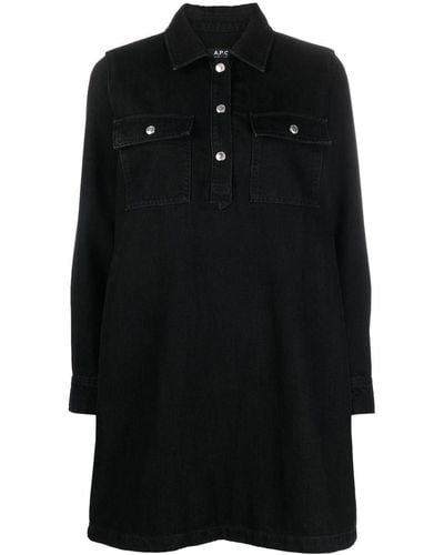 A.P.C. Denim Shirt Dress - Black