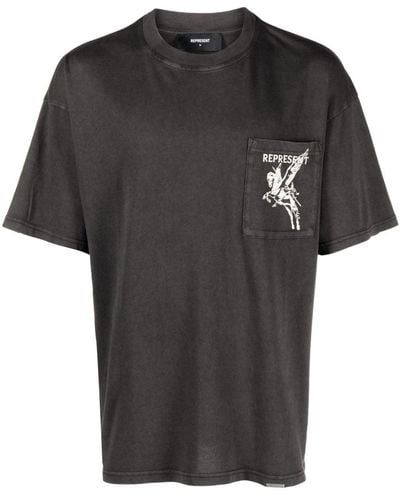 Represent T-shirt Met Logoprint - Zwart