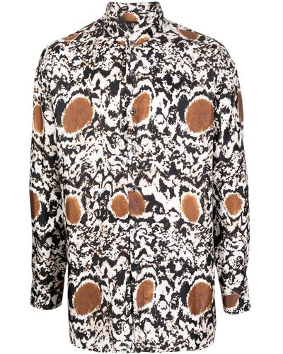 Edward Crutchley Abstract-pattern Long-sleeve Shirt - White