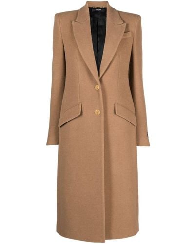Versace Manteau en laine à boutonnière - Neutre