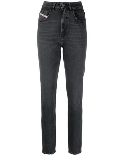 DIESEL High-waisted Straight-leg Jeans - Gray