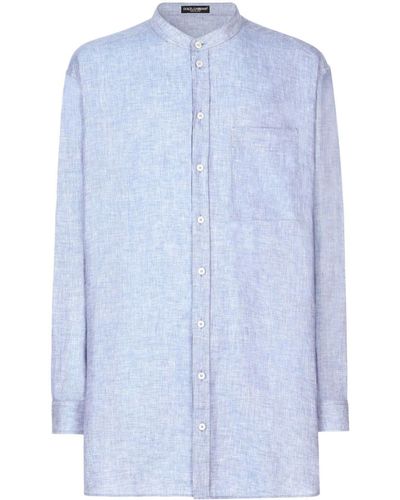 Dolce & Gabbana Camisa con cuello mao - Azul