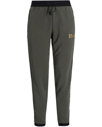 EA7 Pantalones de chándal de talle medio - Gris