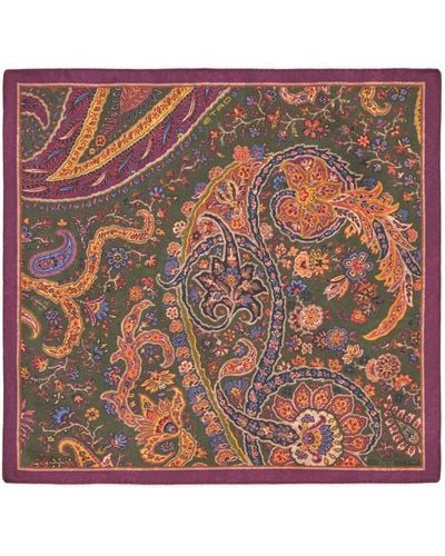 Etro Paisley-print Silk Pocket Scarf - Brown