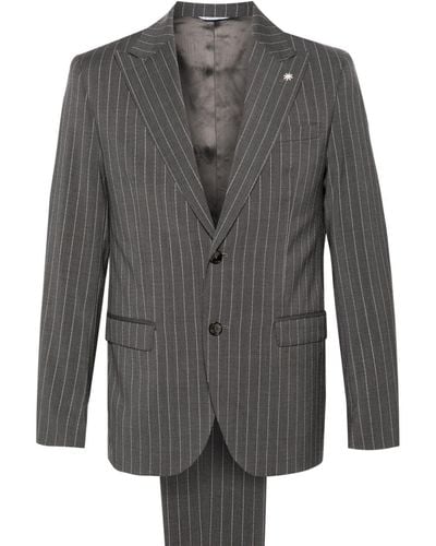 Manuel Ritz Pinstriped Single-breasted Suit - Grey