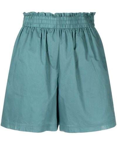 Paul Smith Paperbag-waist Cotton Shorts - Blue