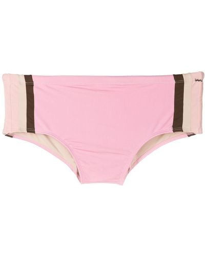 Amir Slama Side-stripe Swim Trunks - Pink