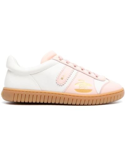 Bally Player Curling-motif Leather Trainers - Pink