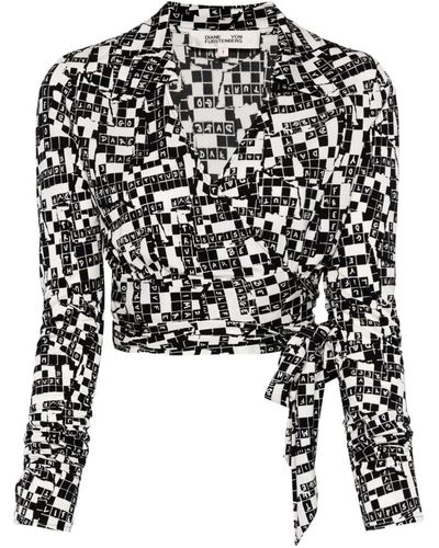 Diane von Furstenberg Chemise Bobbie à design cache-cœur - Noir