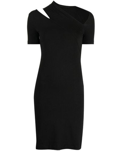 Helmut Lang Cut-out Detailing Cotton-blend Dress - Black