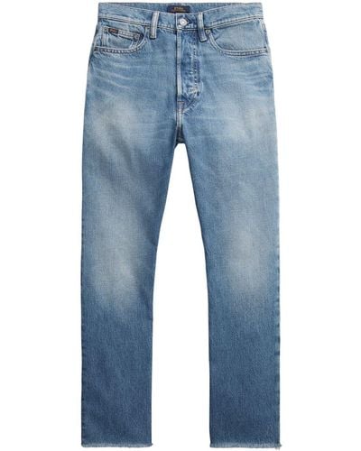 Polo Ralph Lauren Logo-tag High-rise Cropped Jeans - Blue