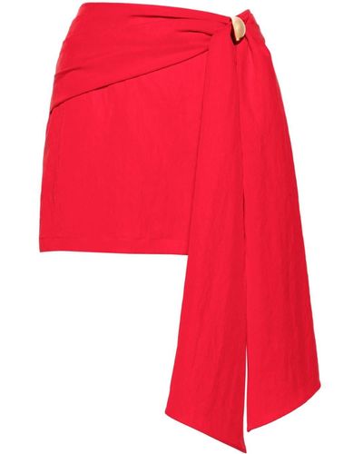 Blumarine Minijupe drapée à détail de ceinture - Rouge