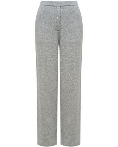 12 STOREEZ Straight-leg Cashmere Trousers - Grey