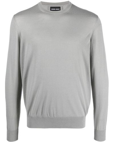 Giorgio Armani Virgin-wool Crew-neck Sweater - Gray