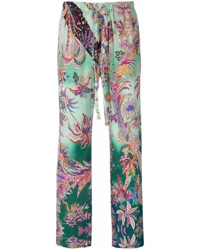 Etro Pantaloni pigiama a fiori - Verde