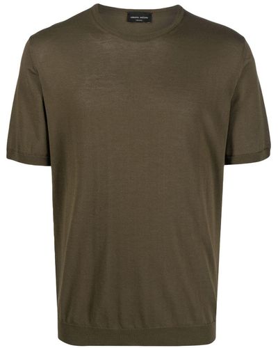 Roberto Collina T-Shirt mit Rundhalsausschnitt - Grün