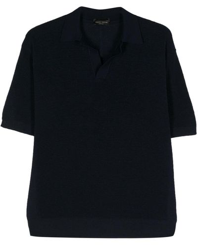 Roberto Collina Knitted Polo Shirt - Black