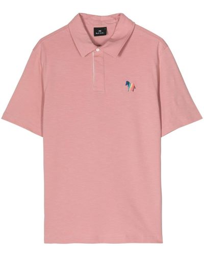 PS by Paul Smith Broad Stripe Zebra Polo Shirt - Pink