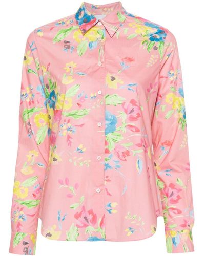 Aspesi Overhemd Met Bloemenprint - Roze