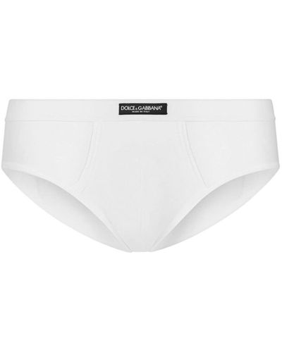 Dolce & Gabbana Slip à patch logo - Blanc