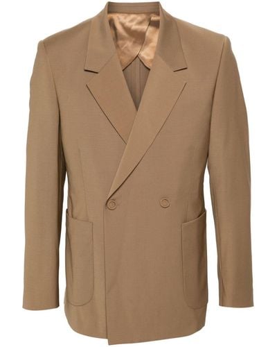 Sandro Double-breasted Blazer - Brown