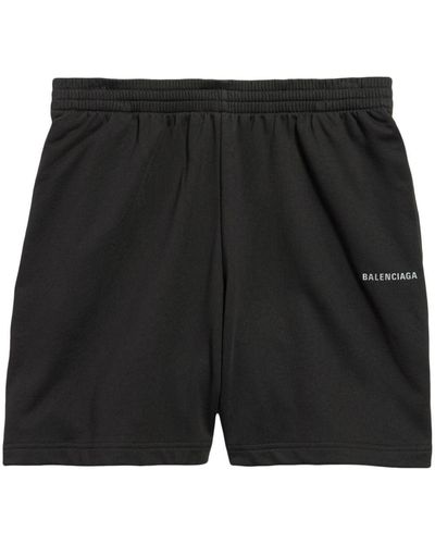 Balenciaga Logo-print Track Shorts - Black