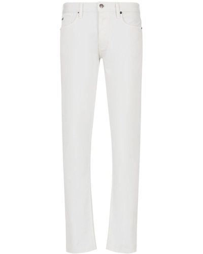 Emporio Armani Tief sitzende J75 Slim-Fit-Jeans - Weiß