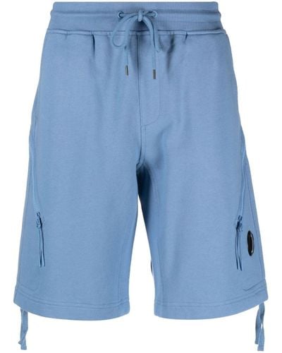 C.P. Company Diagonal Raised Shorts mit Linsen-Detail - Blau