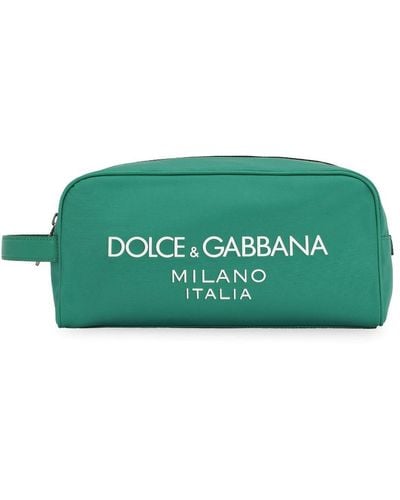 Dolce & Gabbana Nero Logo-print Wash Bag - Green
