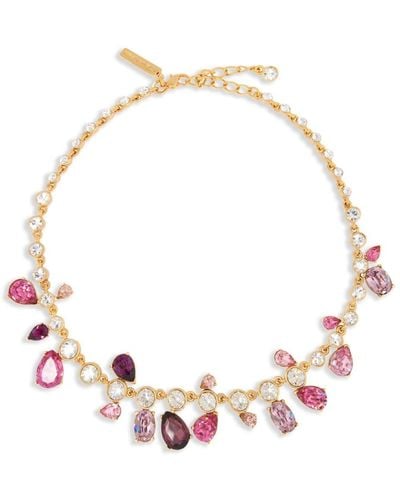 Oscar de la Renta Halskette mit Kristallverzierung - Pink