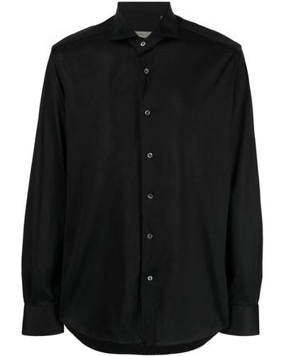 Corneliani Cutaway-collar Button-up Shirt - Black