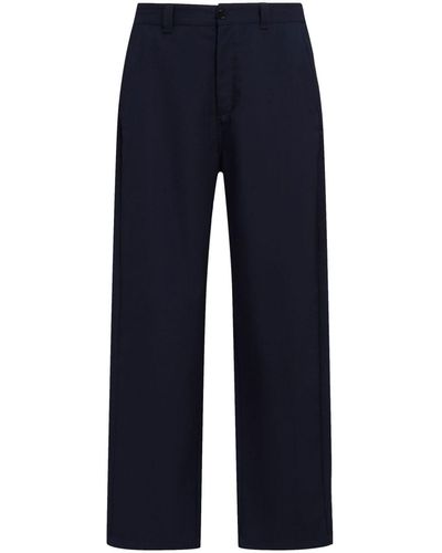 Marni Pantalon Met Logoband - Blauw