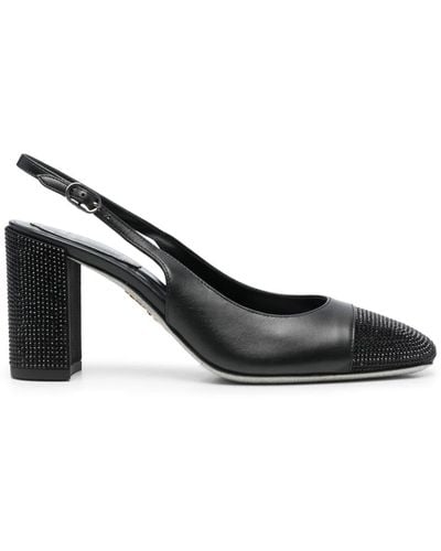 Rene Caovilla 80mm Crystal-embellished Slingback Court Shoes - Black