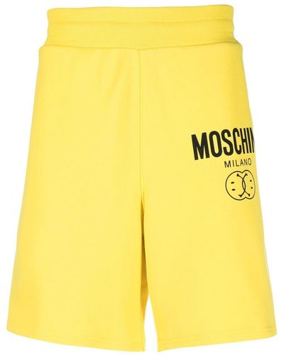 Moschino Short de sport à logo imprimé - Jaune