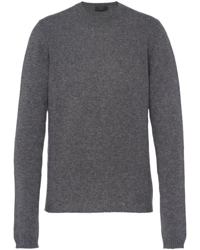 Prada Long-sleeve Cashmerem Sweater - Gray