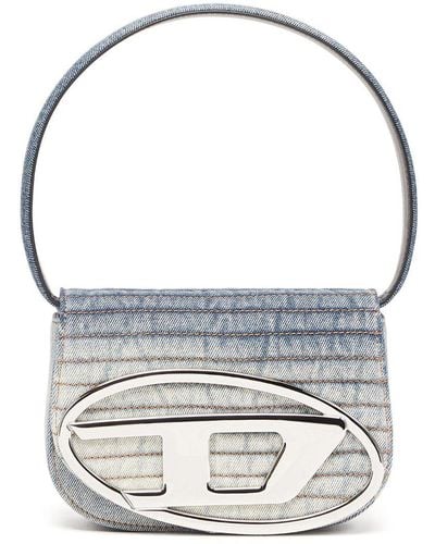 DIESEL 1DR - Iconica borsa a spalla in denim solarizzato - Borse a Spalla - Donna - Multicolor - Blu